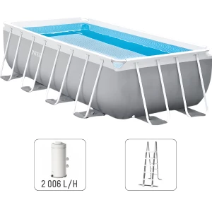 Intex бассейн prism frame rectangular 300x175x80 см, 3539л, металлический каркас