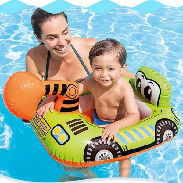 Intex детский надувной круг с вырезами для ног 84х58 см, до 15кг, 1-2 года, 3 модели 16