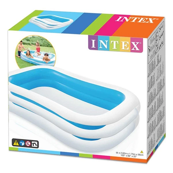 Intex семейный надувной бассейн 262x175x56 см, 770 л, 6+ 6