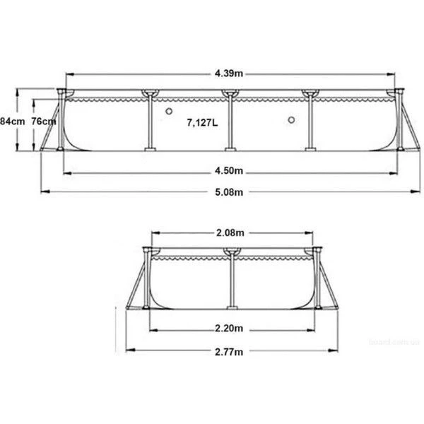 Intex piscină rectangular frame 450х220х84 cm, 7127l, cadru metalic 3
