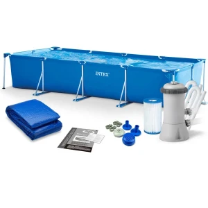 Intex piscină rectangular frame 450х220х84 cm, 7127l, cadru metalic Thumbnail 4
