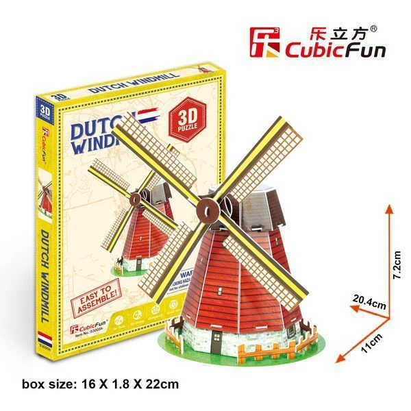 3d пазл ветряная мельница голландия 2