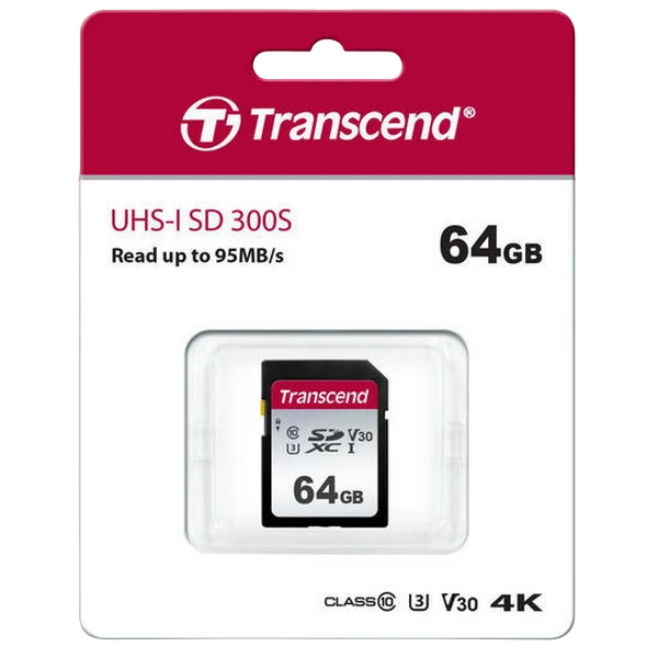Карта памяти transcend sdxc class 10, 64гб (ts64gsdc300s) 4