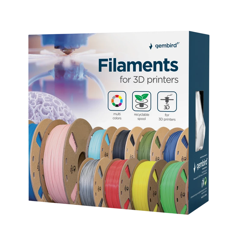 Filament pentru imprimantă 3d gembird 3dp-abs1.75-01-s, abs, argint , 1.75 mm, 1kg 2