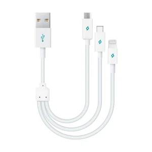 Ttec cable usb 3in1 to micro-usb+type-c+lightning trio 2.1a,1.2m, black
