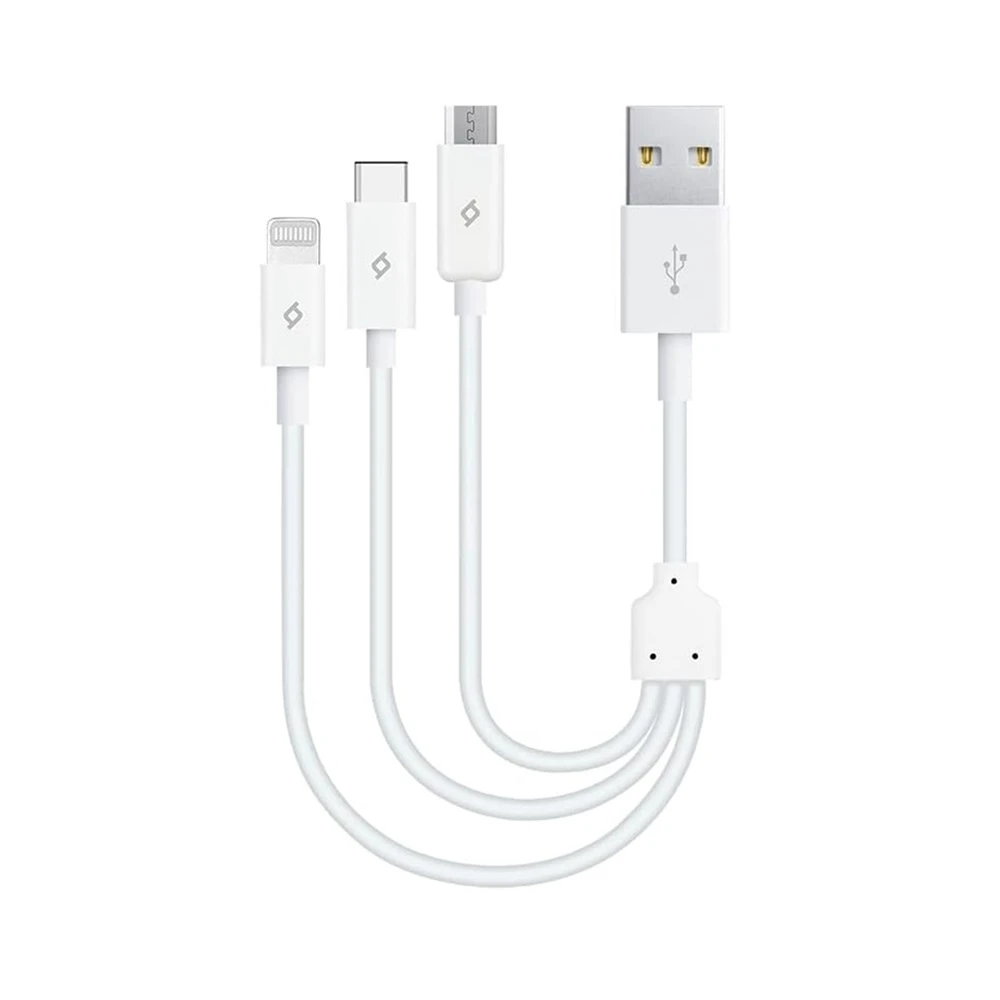 Ttec cable usb 3in1 to micro-usb+type-c+lightning trio 2.1a,1.2m, black 2