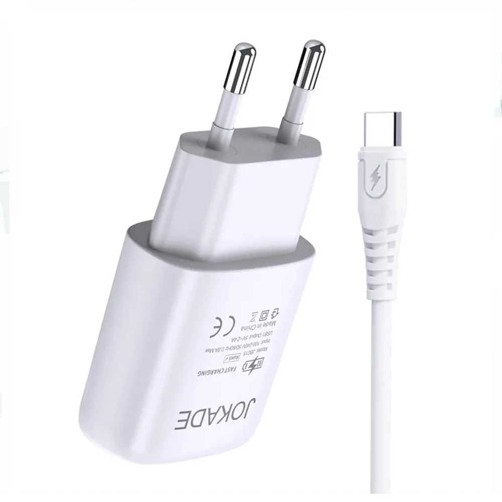 Jokade wall charger with cable usb to type-c single port 3a kaer, white 2