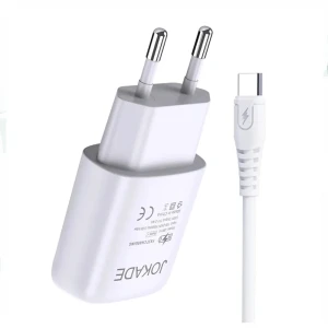 Jokade wall charger with cable usb to type-c single port 3a kaer, white Thumbnail 2