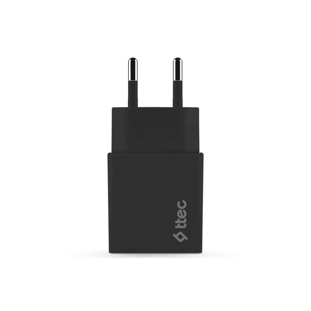 Ttec wall charger with cable usb to lightning 2.4a (1.2m) smart travel, black  2