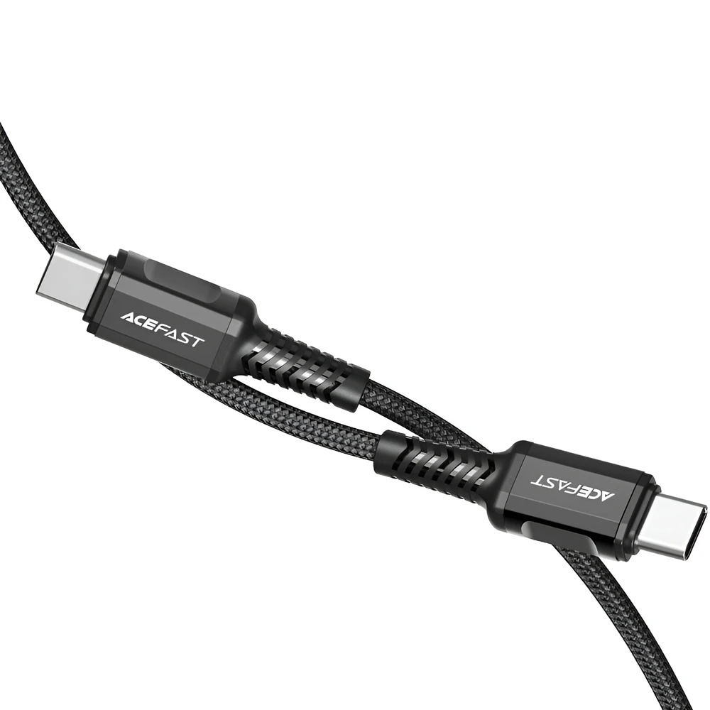 Acefast cable type-c to type-c 60w 1.2m aluminum alloy, black 2