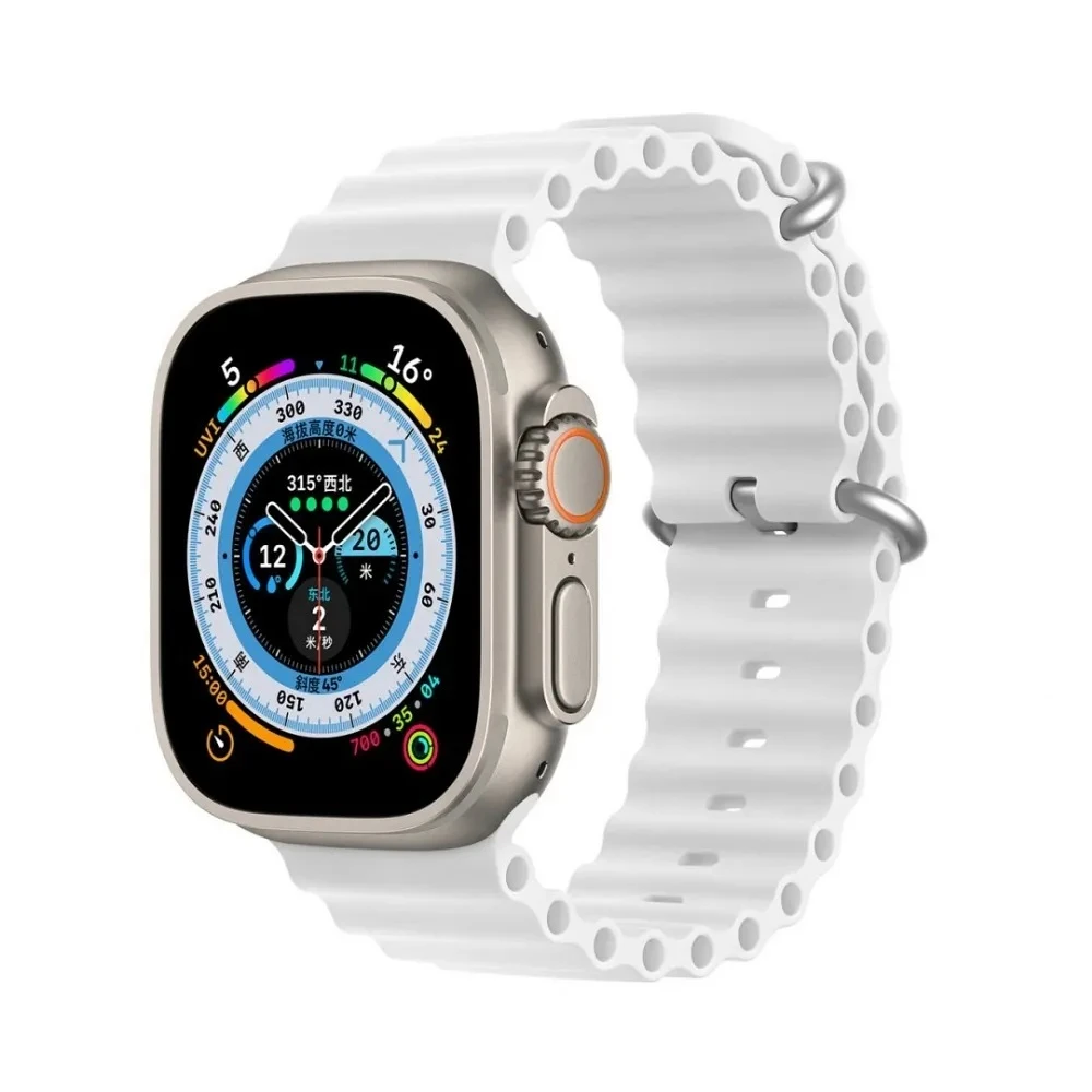 Dux ducis strap ocean wave version для apple watch 42mm/44mm/45mm, белый 3
