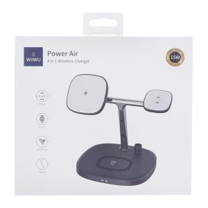 Wiwu wireless charger 4 in 1 m8, black Thumbnail 5