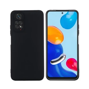 Чехол для телефона xiaomi redmi note 11 из жидкого силикона, черный