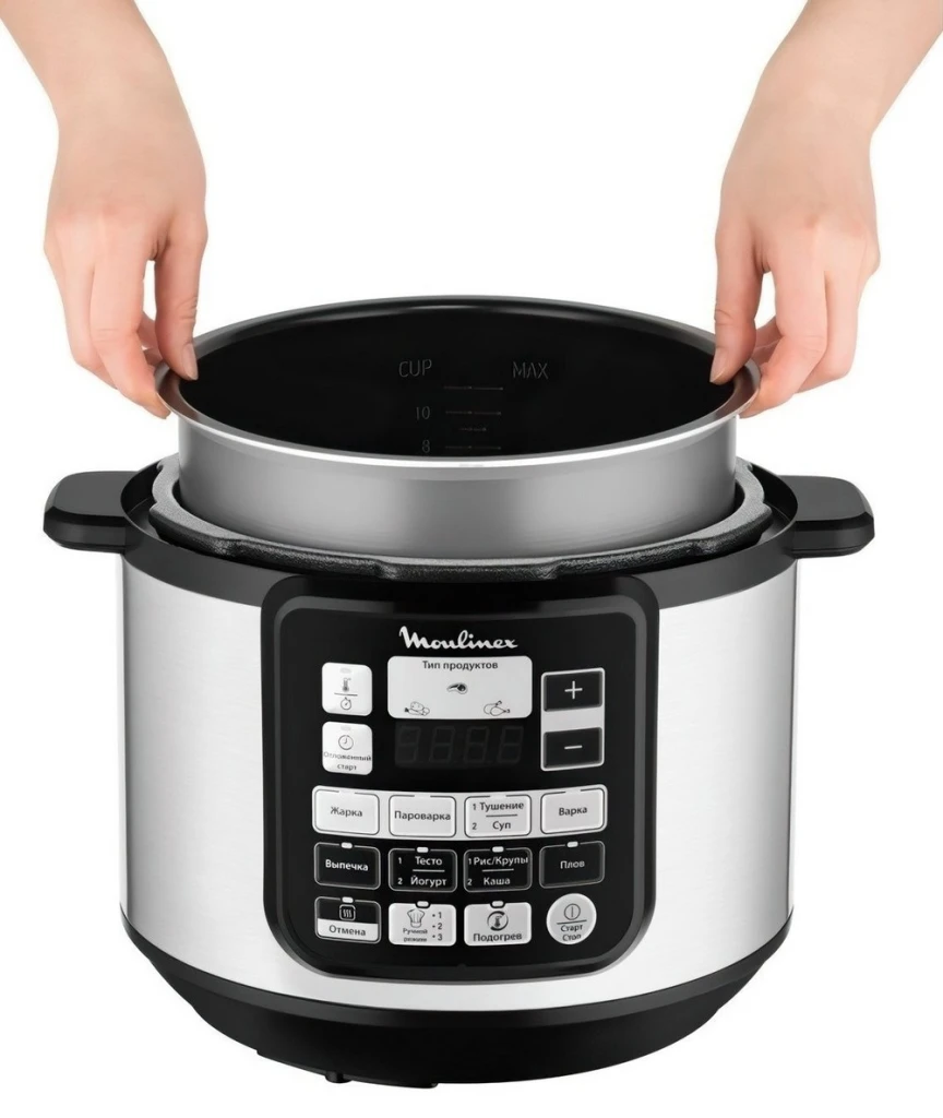 Мультиварка moulinex ce620d34, черный/ нержавеющая сталь 6