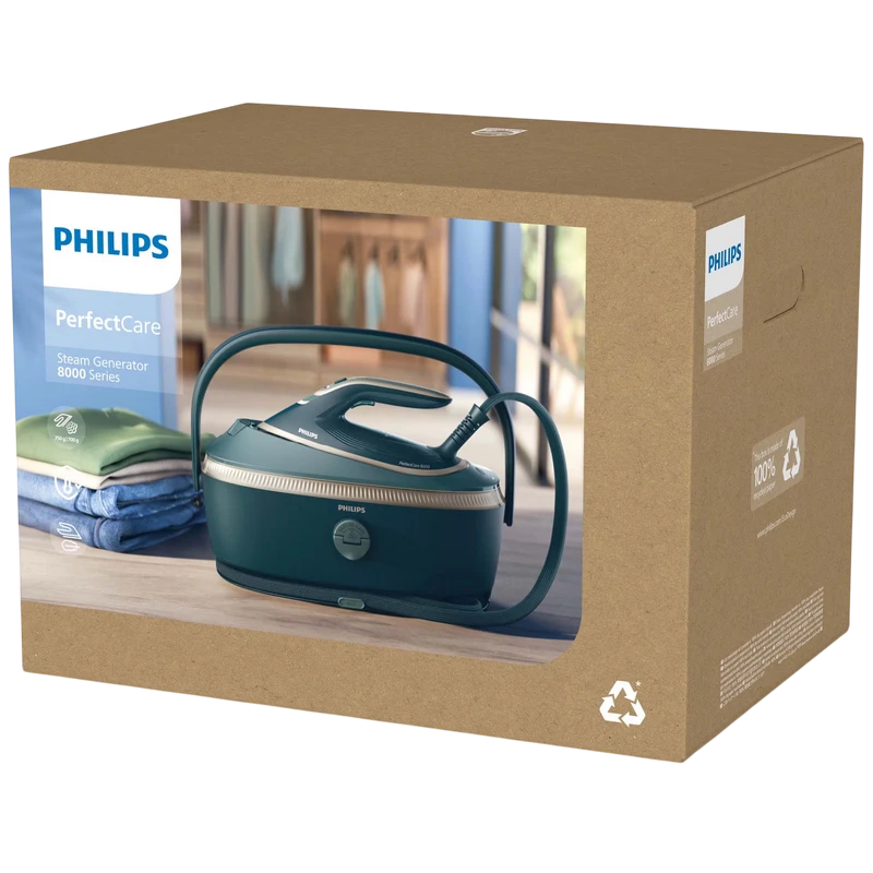 Fier de călcat cu generator de abur philips psg8200/70, 3120w, verde 2