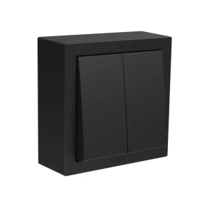 Întrerupător dublu axis 10 a 220 - 240 v negru exen elektrik