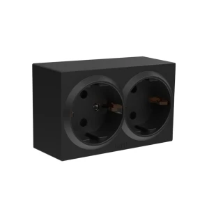 Priză dublă axis 16 a 220 - 240 v negru exen elektrik