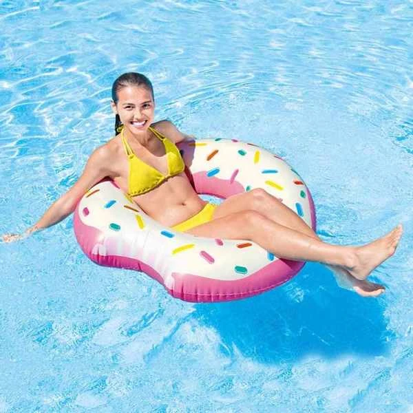 Intex надувной круг “пончик” д 107 см, до 80кг, 9+ 2