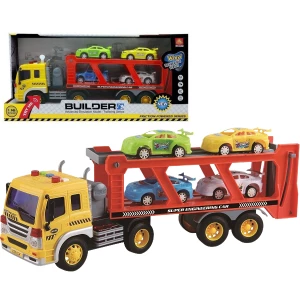 1:16 Camion pentru transport mașinuțe cu fricțiune (lumini /sunete)