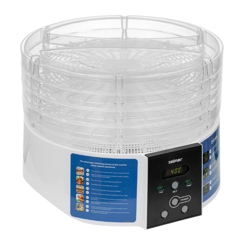 Сушилка для фруктов zelmer zfd1005, белый 7