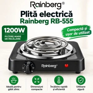 Plită electrică rainberg rb-555, 1200 w, 1 arzător