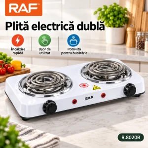 Plită electrică raf r.8020b, 2000 w, 2 arzătoare Thumbnail 3