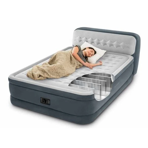 Intex матрас velur 152x236x86cm co спинкой и встроенным насосом, deluxe 2