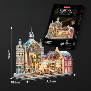Puzzle 3d „gară feroviară” cu iluminare led, 255 elem. Thumbnail 8