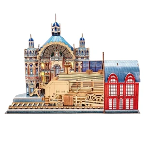 Puzzle 3d „gară feroviară” cu iluminare led, 255 elem. Thumbnail 2
