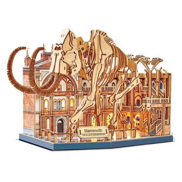 3d puzzle "muzeul de științe naturale – mamut" cu iluminare led, 463 elem. 2
