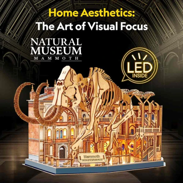 3d puzzle "muzeul de științe naturale – mamut" cu iluminare led, 463 elem. 5