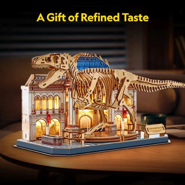 3d puzzle "muzeul de științe naturale – tyrannosaurus rex" cu iluminare led, 262 elem. 6