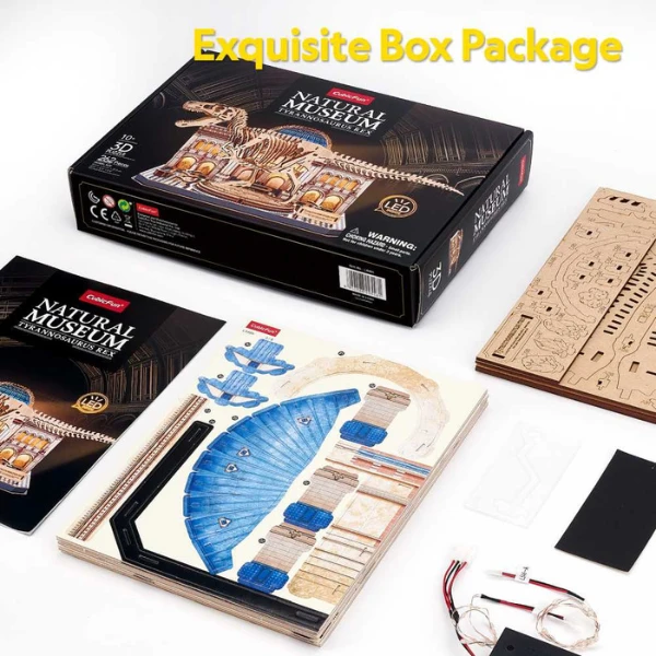 3d puzzle "muzeul de științe naturale – tyrannosaurus rex" cu iluminare led, 262 elem. 7