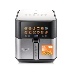 Raf air fryer r.5268, dual heating elements, 9l,2200w, black