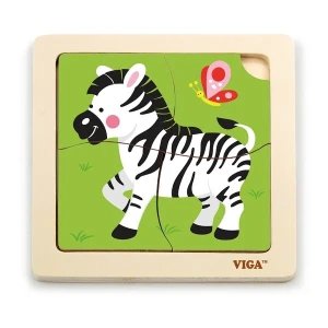 Mini-puzzle din lemn "zebra"