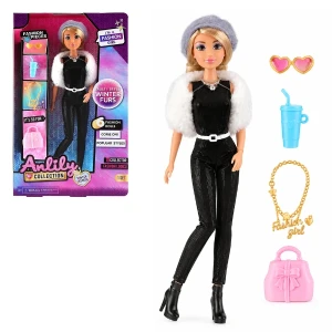 #01 #02 păpușă fashion în ținută de iarnă, 29 cm