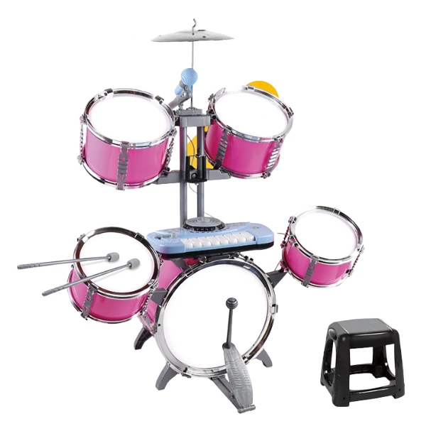 #01 #02 детская барабанная установка jazz drums с синтезатором и стульчиком, 80 см 2
