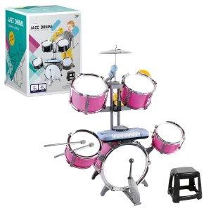 #01 #02 set de tobe pentru copii jazz drums cu sintetizator și scăunel, 80 cm