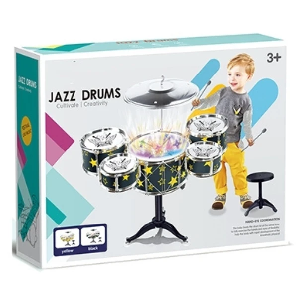 #01 set de tobe pentru copii jazz drums cu scăunel, 58 cm 3