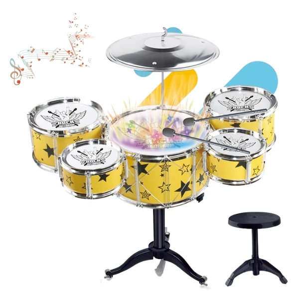 #01 set de tobe pentru copii jazz drums cu scăunel, 58 cm 4