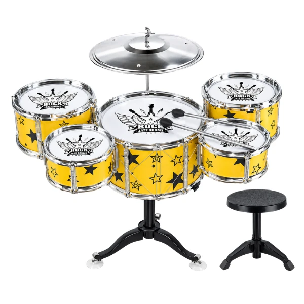#01 set de tobe pentru copii jazz drums cu scăunel, 58 cm 2