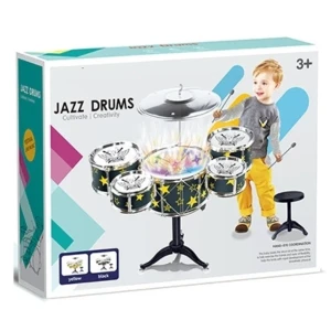 #01 set de tobe pentru copii jazz drums cu scăunel, 58 cm Thumbnail 3