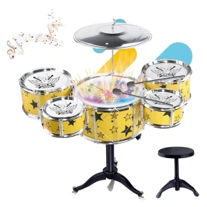 #01 set de tobe pentru copii jazz drums cu scăunel, 58 cm Thumbnail 4