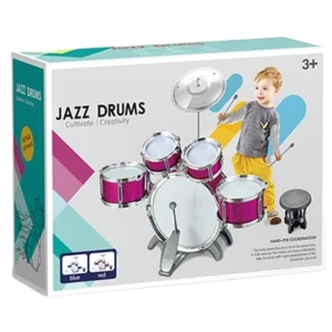 #01 set de tobe pentru copii jazz drums cu scăunel, 64 cm Thumbnail 3