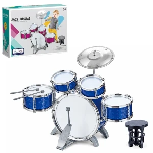 #01 set de tobe pentru copii jazz drums cu scăunel, 64 cm