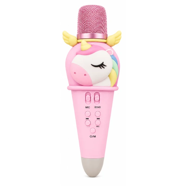 #01 microfon karaoke pentru copii „unicorn”, 21 cm, 3 culori 4