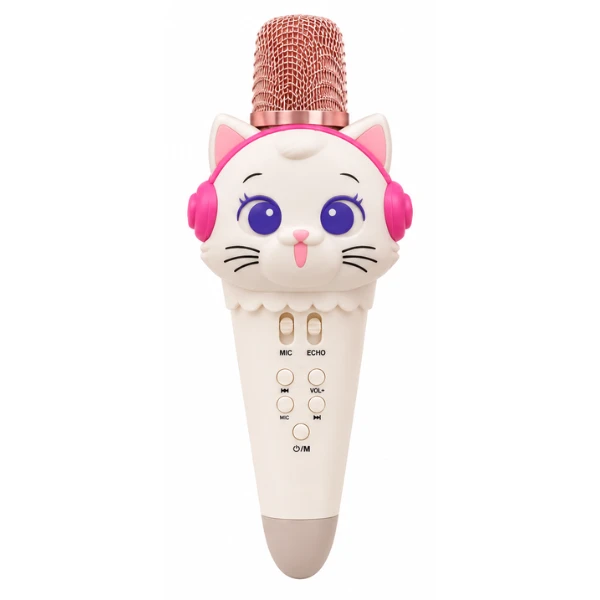 #01 microfon karaoke pentru copii „pisicuță”, 21 cm, 3 culori 4