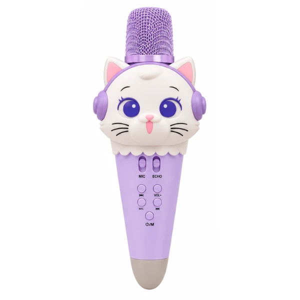 #01 microfon karaoke pentru copii „pisicuță”, 21 cm, 3 culori 6