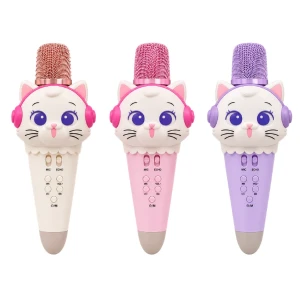 #01 microfon karaoke pentru copii „pisicuță”, 21 cm, 3 culori Thumbnail 2
