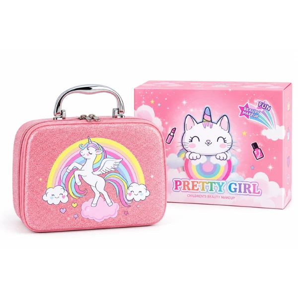 #01 set de cosmetice și bijuterii pentru copii în gentuță „unicorn” 4